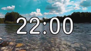 22 minute timer with Calm and Soft Music and background of river and nature