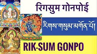 རིགས་གསུམ་མགོན་པོའིབསྟོད་པ། RikSum Gonpo Thoe-Pa  रिगसुम गोनपोई तोद्पा   Lords of the Three Families