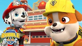 Rubble & Marshall Build a Fire Station With the Crew! ft. Motor, Wheeler, & Charger | Rubble & Crew