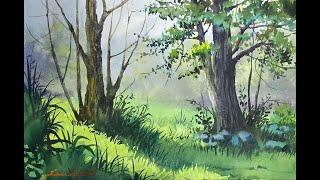 How to paint trees in watercolor by javid