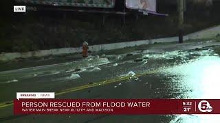 Water main break causes flooding at West 112th Street and Madison Avenue