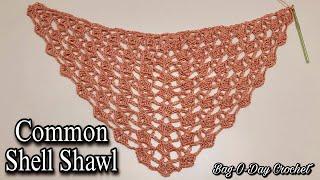 EASY Crochet Shawl Tutorial / Common Shell Stitch Shawl