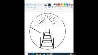 A beautiful scenery drawing with ms paint#shorts#SJB learning 21, Drawing vedio.