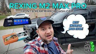 4K SMART 12" Rexing Rearview Mirror Dash Cam Wifi GPS App  - Open box, review & install on Ford F150