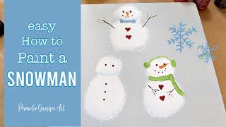 Easy How to Paint a Snowman in Acrylics | Pamela Groppe Art