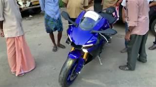 2019 Yamaha R1 - First start up & Public reaction - Trivandrum