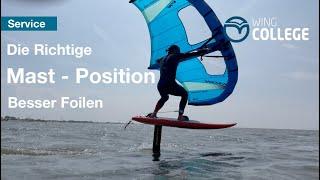 Wingcollege Lehrbuch I Wie findet man die richtige Mastposition beim Wingfoilboard zum Wingfoilen