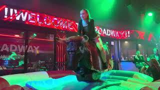 Wow  undress woman on the bull  in Benidorm #bullriding #entertainment #highlights #funnyvideo