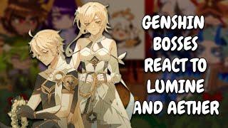 Genshin Bosses React To Lumine And Aether || Traveler || Genshin Impact || Gacha React