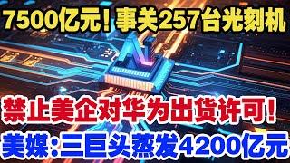 7500亿元！事关257台光刻机，美国禁止美企对华为出货许可！美媒:三巨头转眼蒸发4200亿元