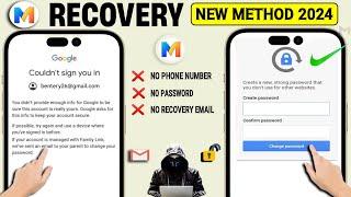 How to Recover Gmail Account without Phone Number and Recovery Email 2024 || Gmail Account Recovery