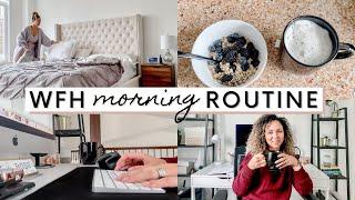 WFH VLOG: Work From Home Morning Routine | Exercise, Breakfast, Meetings + Kids At Home