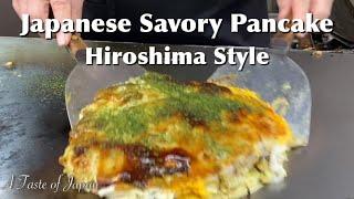 Japanese Food Okonomiyaki Hiroshima style Tokyo Japan 【Eat × Street Food】