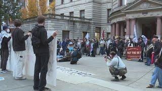 Protesters gather at Portland City Hall days after presidential election