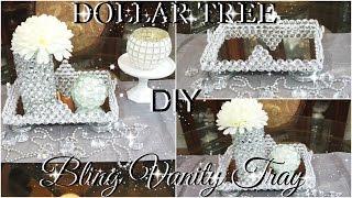 DOLLAR TREE DIY BLINGED OUT VANITY TRAY COLLABORATION WITH SO FASHION PLUS | PETALISBLESS