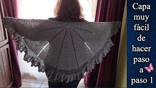 CAPA O PONCHO en crochet PASO A PASO 1 de 2