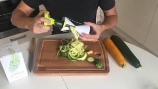 How To Use enviHóme Spiralizer/Zoodle Maker - Quick Spiralized Zucchini Egg Recipe.