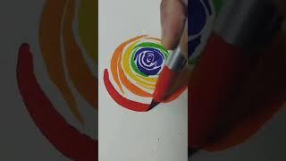 Rainbow RoseTutorial // Creative brush pen art #shots #viral #trending #youtubeshorts #youtube