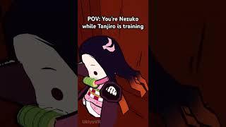 POV you’re Nezuko while Tanjiro is training #demonslayer #kimetsunoyaiba #nezuko #tanjiro