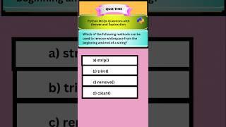 Python MCQs  Questions with Answers and Explanation #interview #shorts #education #exam #python