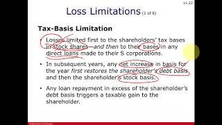 Chapter 11, Part 2 - S Corporation Basis, Distributions, Taxes