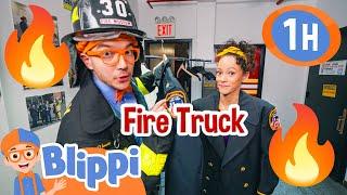 Blippi and Meekah's Fire Truck Exploration | BLIPPI | Family Time! ‍‍ | MOONBUG KIDS |