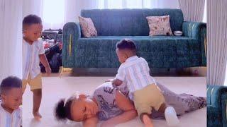 WAMBO ASHLEY Vs NICHOLAS KIOKO DOING FAINTING PRANK ON THEIR TWINS #wamboashley#nicholaskioko #viral