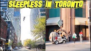Toronto Wakes Up: Sleepwalking Into Downtown At 6:30 AM As Traffic & Pedestrians Arrive For Work