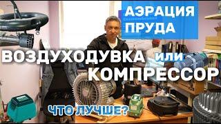 Аэрация пруда. Что выбрать - воздуходувку или компрессор? #стройка #пруд #аэрация