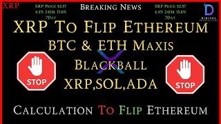 XRP-BTC & ETH Maxis Blackball XRP,SOL,ADA - XRP To Flip Ethereum = XRP Price & Market Cap = ?