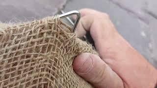 how to cover the peak of a gable end with hessian  always protect lime mortar  pointing from the sun