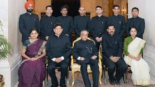 Probationers of Indian Defence Estates Service (IDES) 2014 batch called on the President Mukherjee