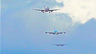 London Heathrow  HEAVY TRAFFIC - Time Lapse with 747 380 777 300