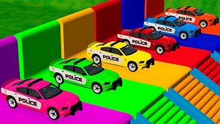 TRANSPORTING COLOR DODGE POLICE CARS IN COLOR GARAGES! - Farming Simulator 22