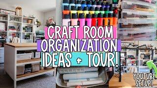 GENIUS Craft Storage, Organizing, + Decluttering Tips | Craft Room Office & YouTube Studio Tour 2024