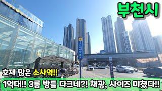 [부천빌라매매] (NO.468) 1억대?! 3룸인데 방들까지 다크네?! 채광, 사이즈 다 잡았다 호재 다량지역 소사역!! 초급매 [소사동빌라] [부천부동산]