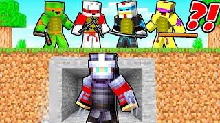 SHREDDER Speedrunner vs ALL NINJA TURTLES Hunters : JJ vs Mikey, Banana Kid  in Minecraft Maizen!