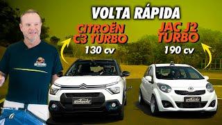 CITROËN C3 TURBO + JAC J2 FUÇADO NA VOLTA RÁPIDA! Rubinho acelera a dupla compacta na pista!