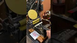 Making a red and gold two color letterpress print with a tabletop printing press