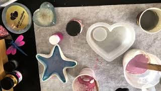 #77 Beautiful Heart candle holder #resinart #waterbased resin#beginners #epoxy resin🩷