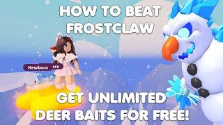 HOW to DEFEAT FROSTCLAW and get UNLIMITED DEER BAITS for FREE! In Adopt me (FINAL BOSS)