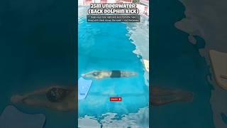 25m Underwater on Back - Deep to Shallow  #swimming #swimmingpool #swimmingtips #underwater