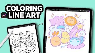 HOW to COLOR LINEART in PROCREATE #Shorts