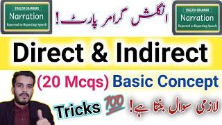 Direct Indirect Tricks|Narration Mcqs|English grammar|Upsc ppsc fpsc kpsc|Direct Indirect Mcqs trick