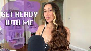 ASMR get ready with me  whispering + ramble