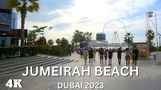 Jumeirah Beach  Dubai Walking tour 2023 [4K] | JBR Beach