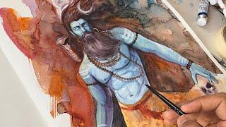 MAHADEV - PAINTING with WATERCOLORS ️