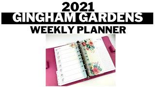 2021 Franklin Planner Gingham Gardens Weekly Ring-Bound Planner