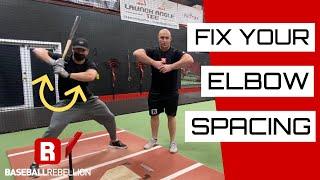 Fix Your Elbow Spacing In Your Swing | Baseball Rebellion