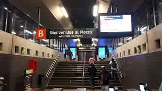 Medellín, Colombia, SA : steps up to a Metro train...